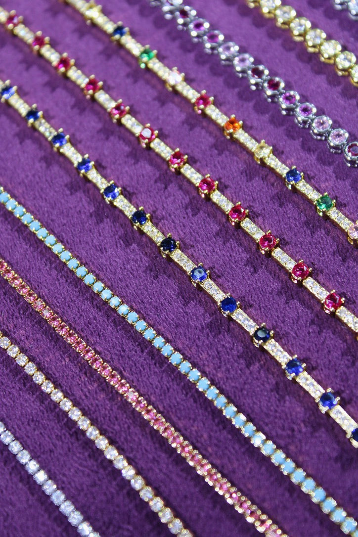Pulsera de tennis dorada