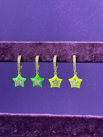 Hoops de estrella - Plata de Ley 925