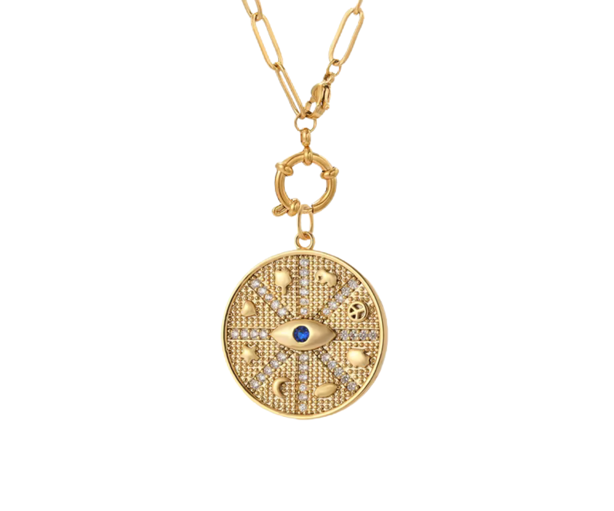 Evil eye with simbols