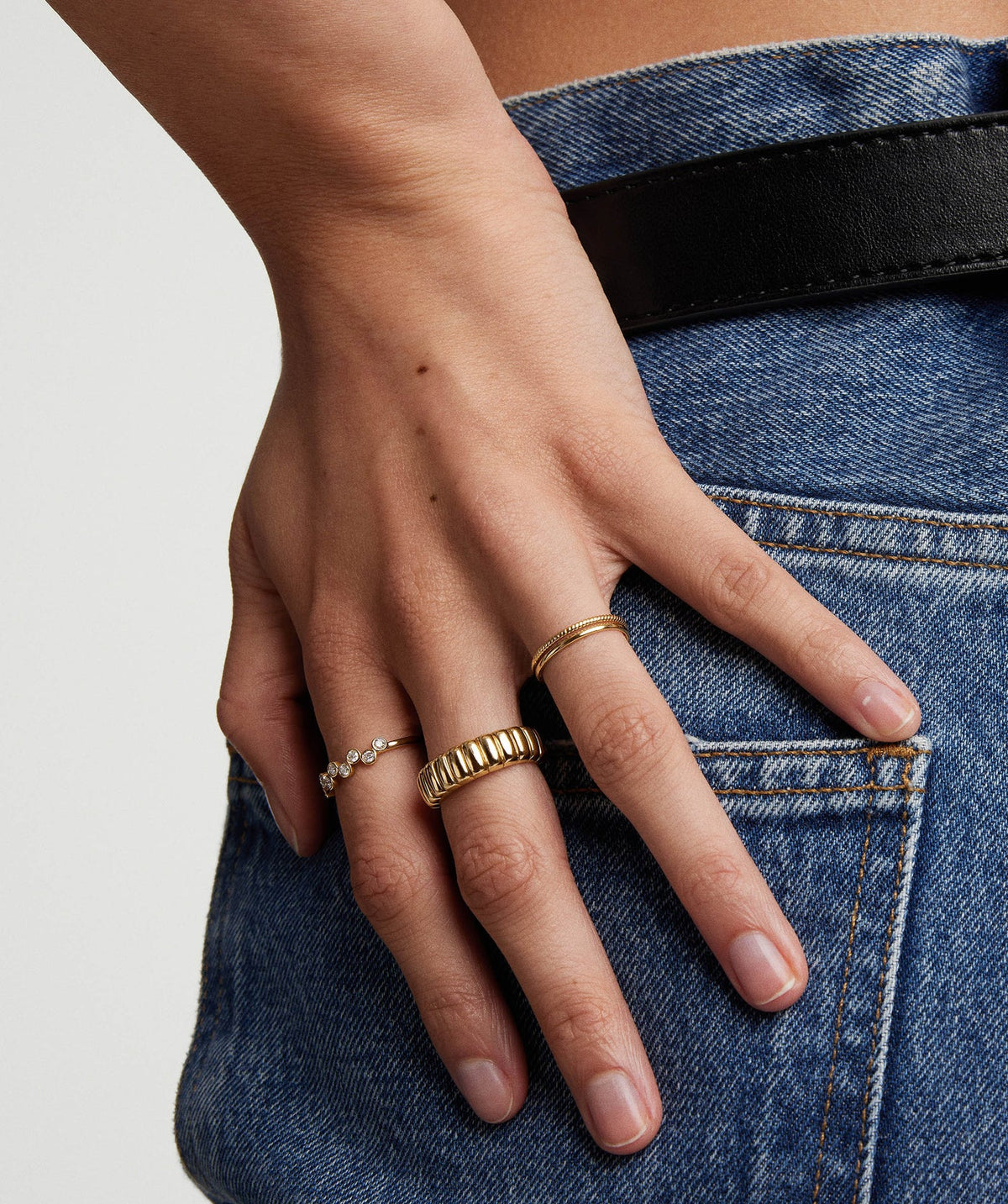Spark Dots anillo ajustable - PLATA 925