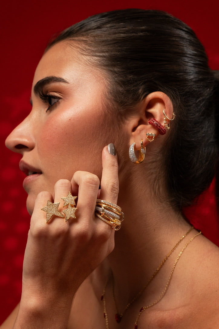 Anillo Chloe dorado - Acero inoxidable