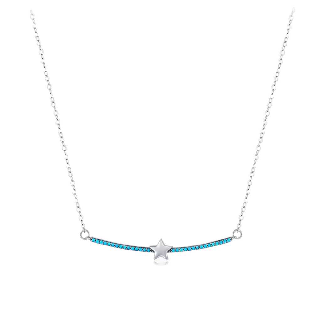 Collar estrellita con piedras turquesa