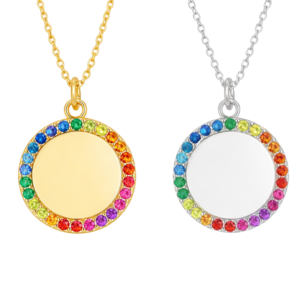 Placa círculo multicolor para personalizar con láser - 16mm mediana