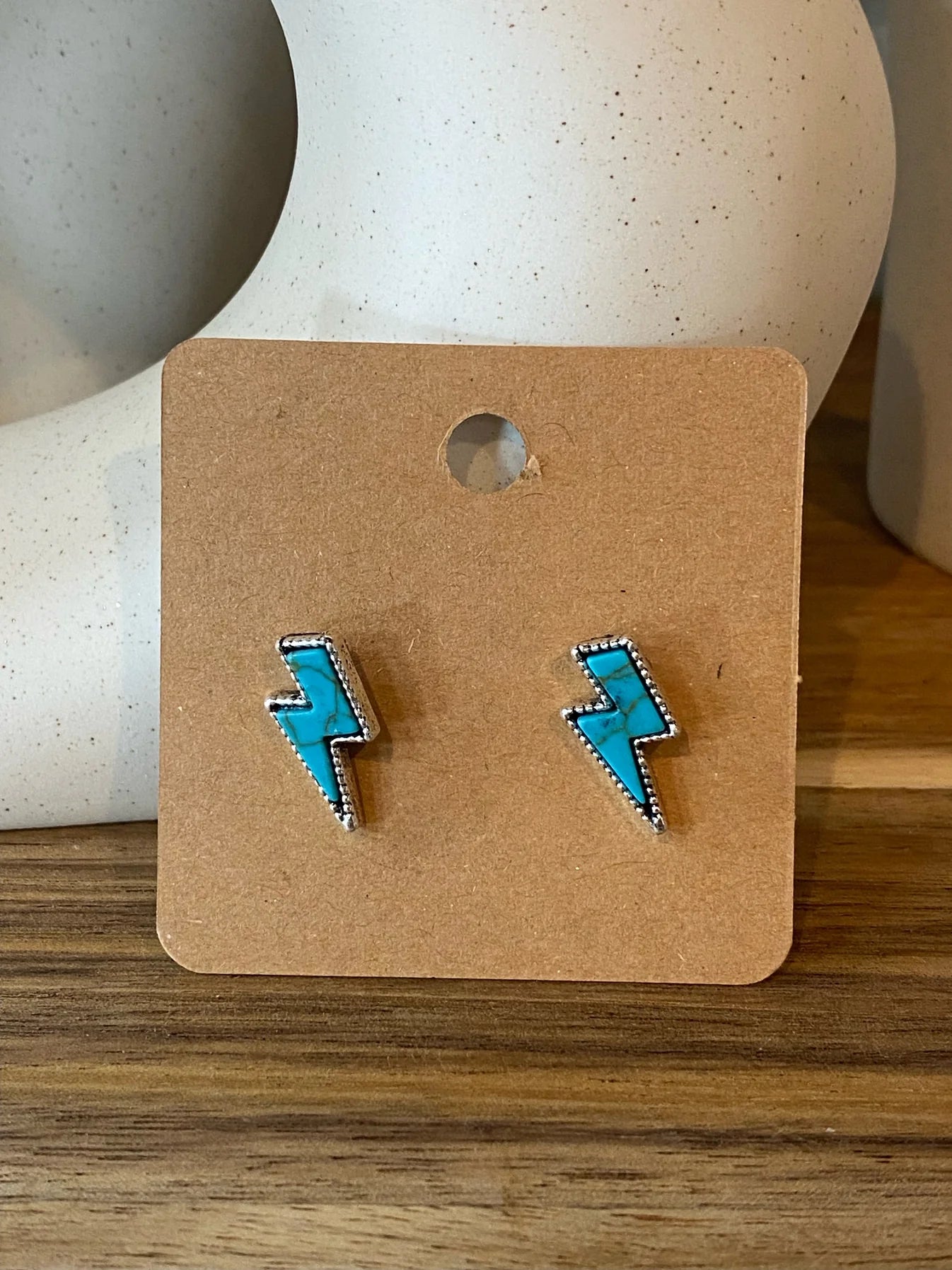 Zarcillos rayo turquesita - par