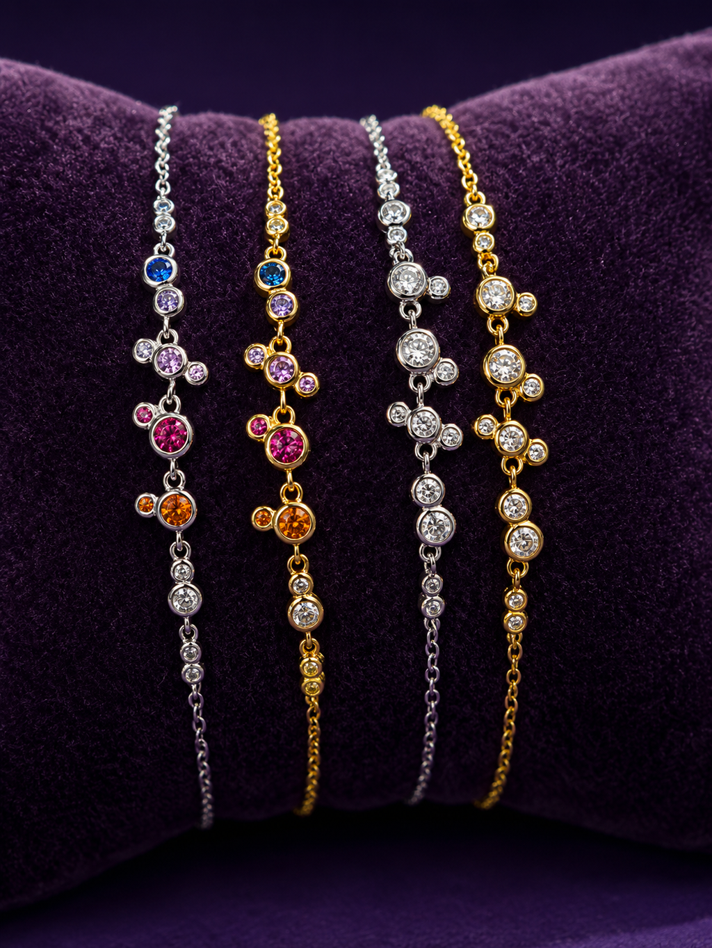 Spark Dots pulsera multicolor - PLATA 925