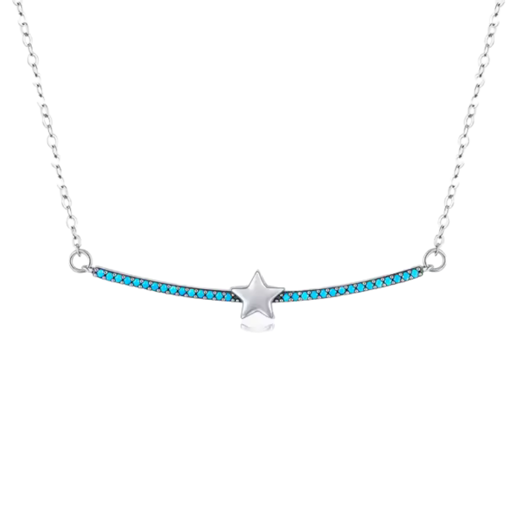 Collar estrellita con piedras turquesa