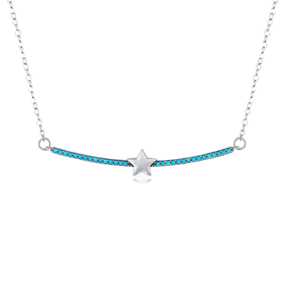 Collar estrellita con piedras turquesa