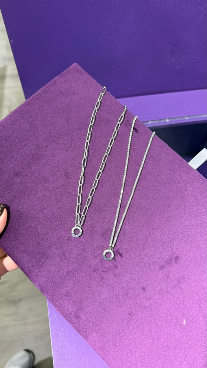 Collar de cadena de tennis - plateado