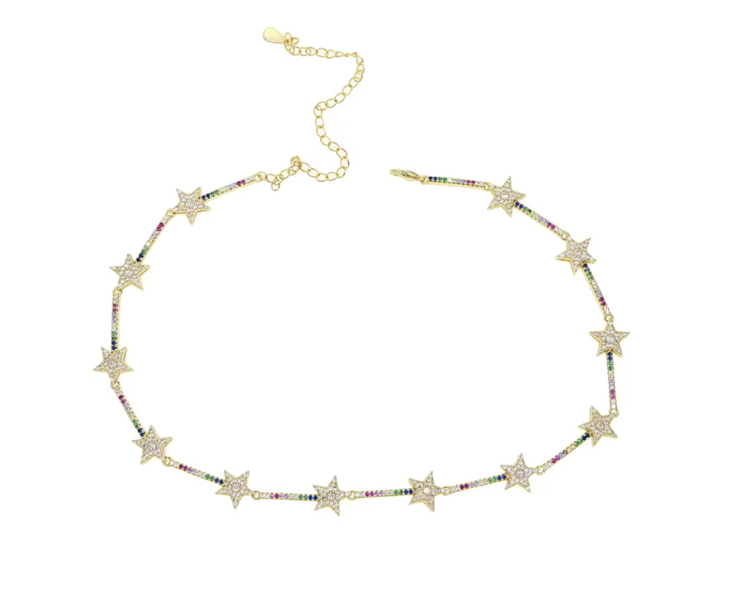 Collar Lucía de estrellas y circones - multicolor