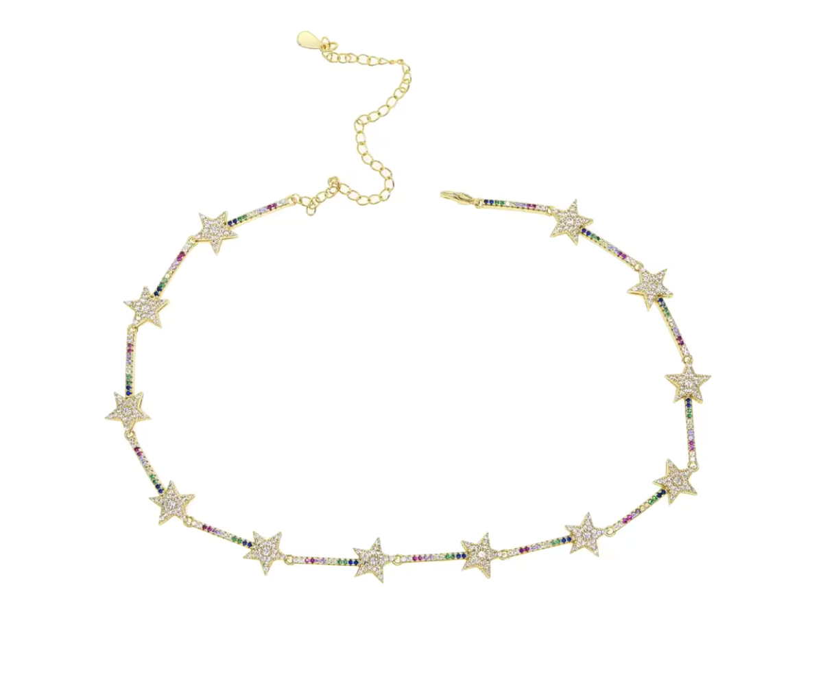 Collar Lucía de estrellas y circones - multicolor