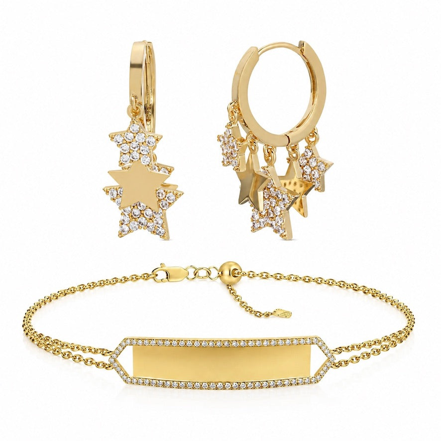 Set de pulsera personalizada y zarcillo Tiffa