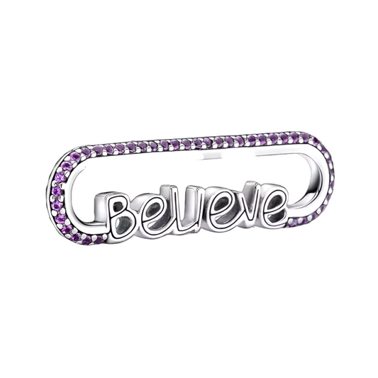 Mini charm de plata - believe
