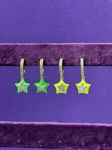 Hoops de estrella - Plata de Ley 925