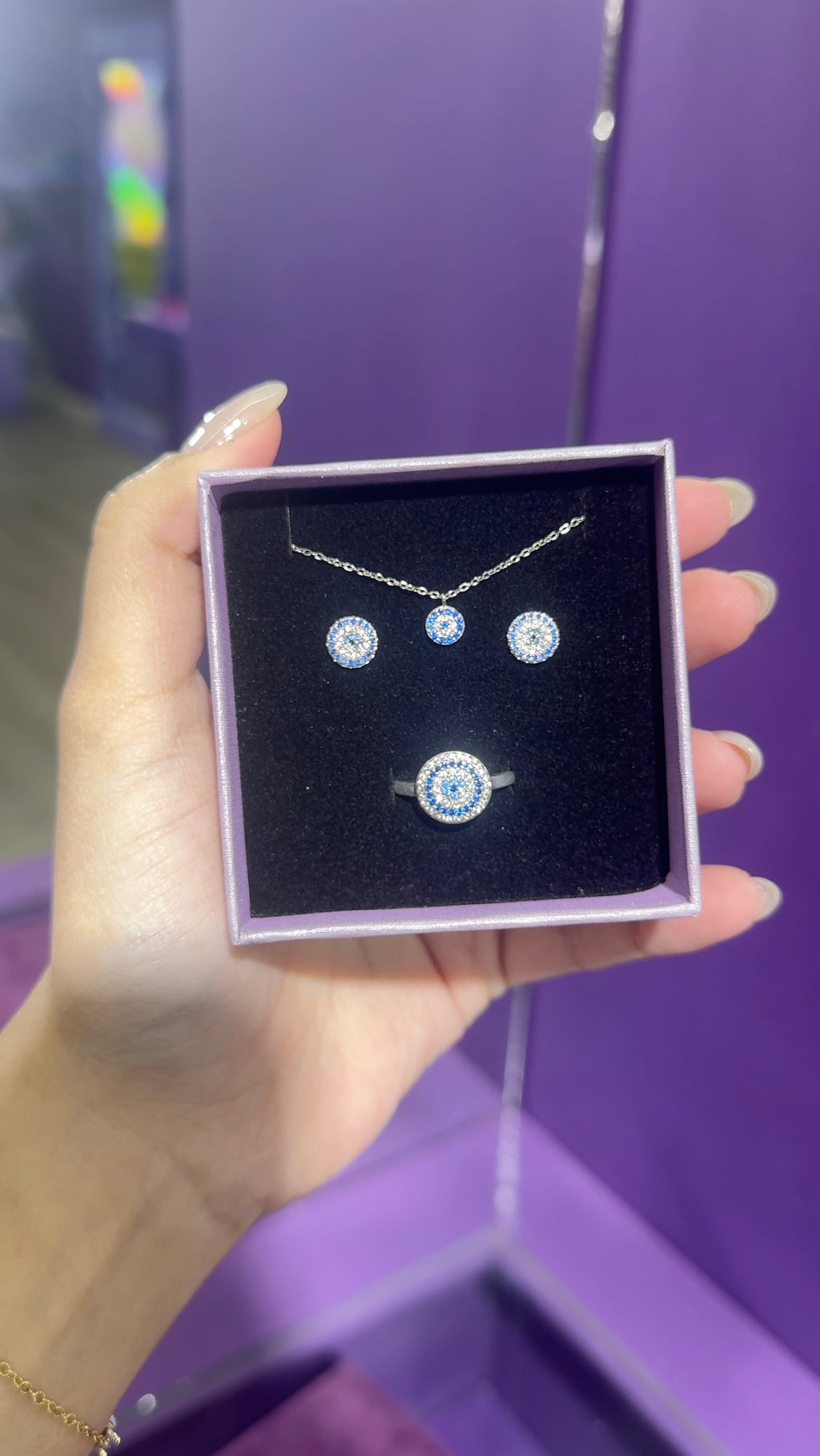 Set de ojo turco - plata 925