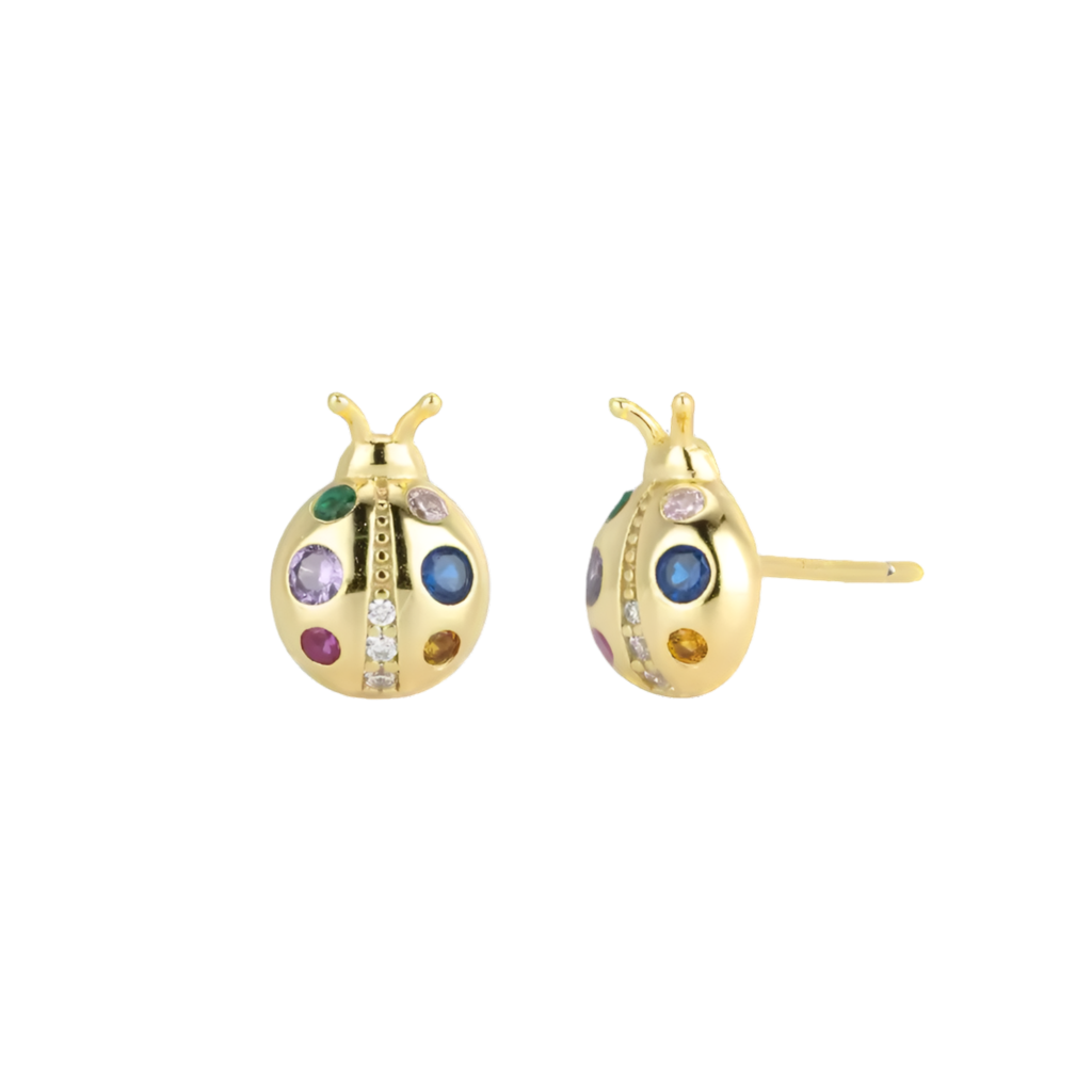 Stud de coquitos multicolor - Plata de Ley 925