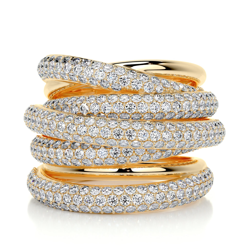 Anillo mil tiras - dorado con plateado