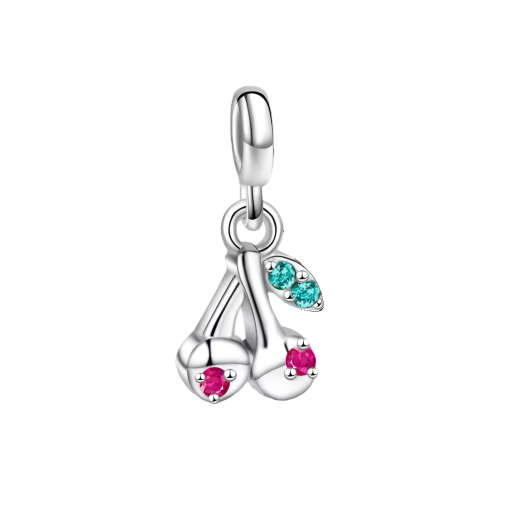 Mini charm de plata - cereza