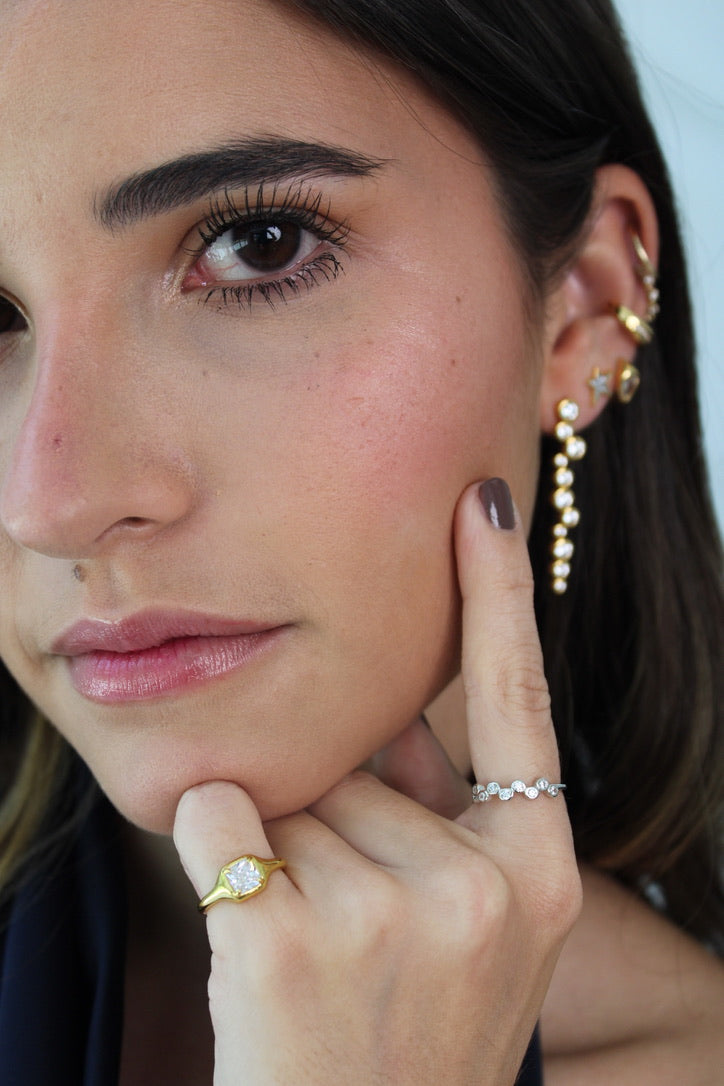 Spark Dots anillo ajustable - PLATA 925
