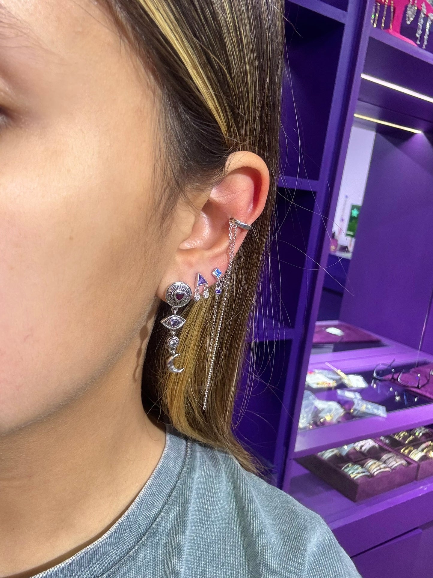 Stud multicolor - Plata de ley 925