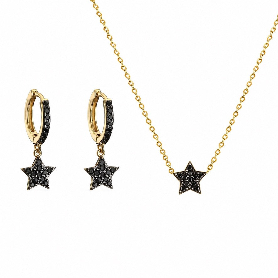 Set black star