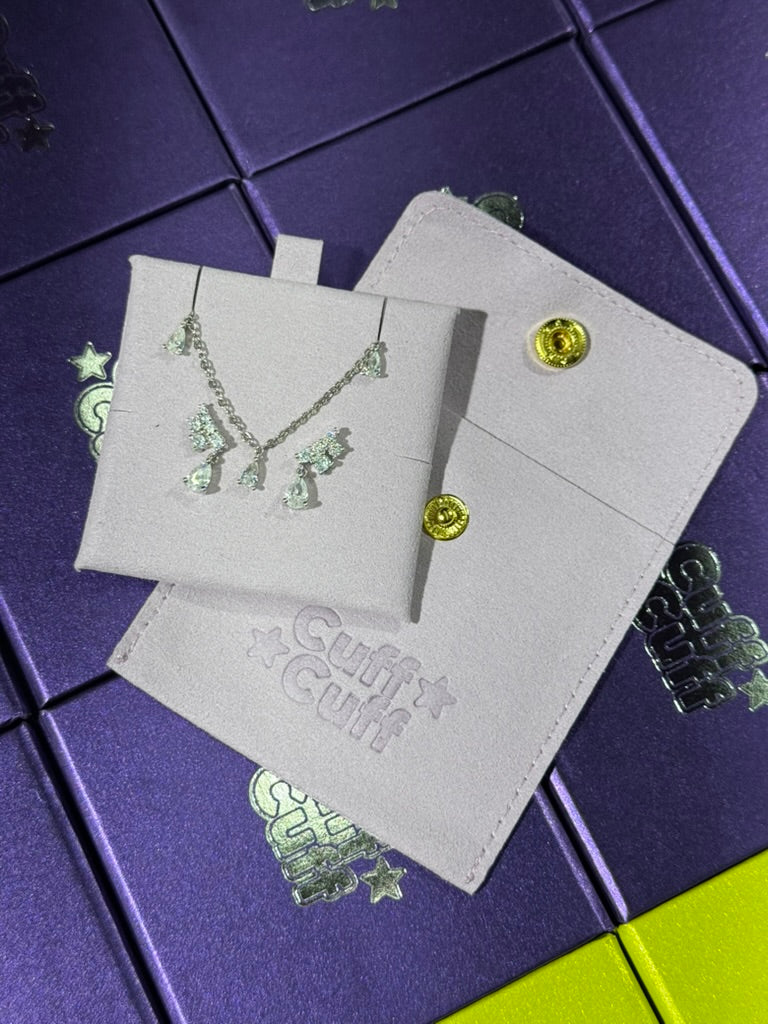 Set de gota con cristales - Plata de ley 925