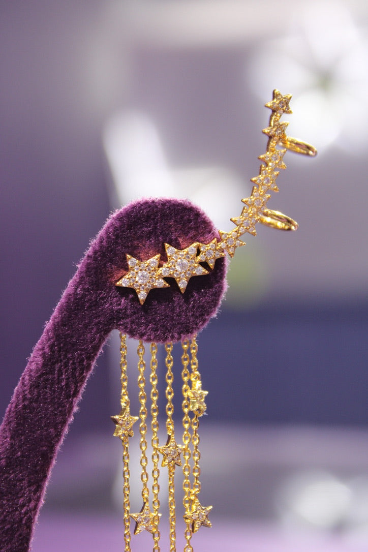 Starfall Ear Cuff - incluye el broche de flecos