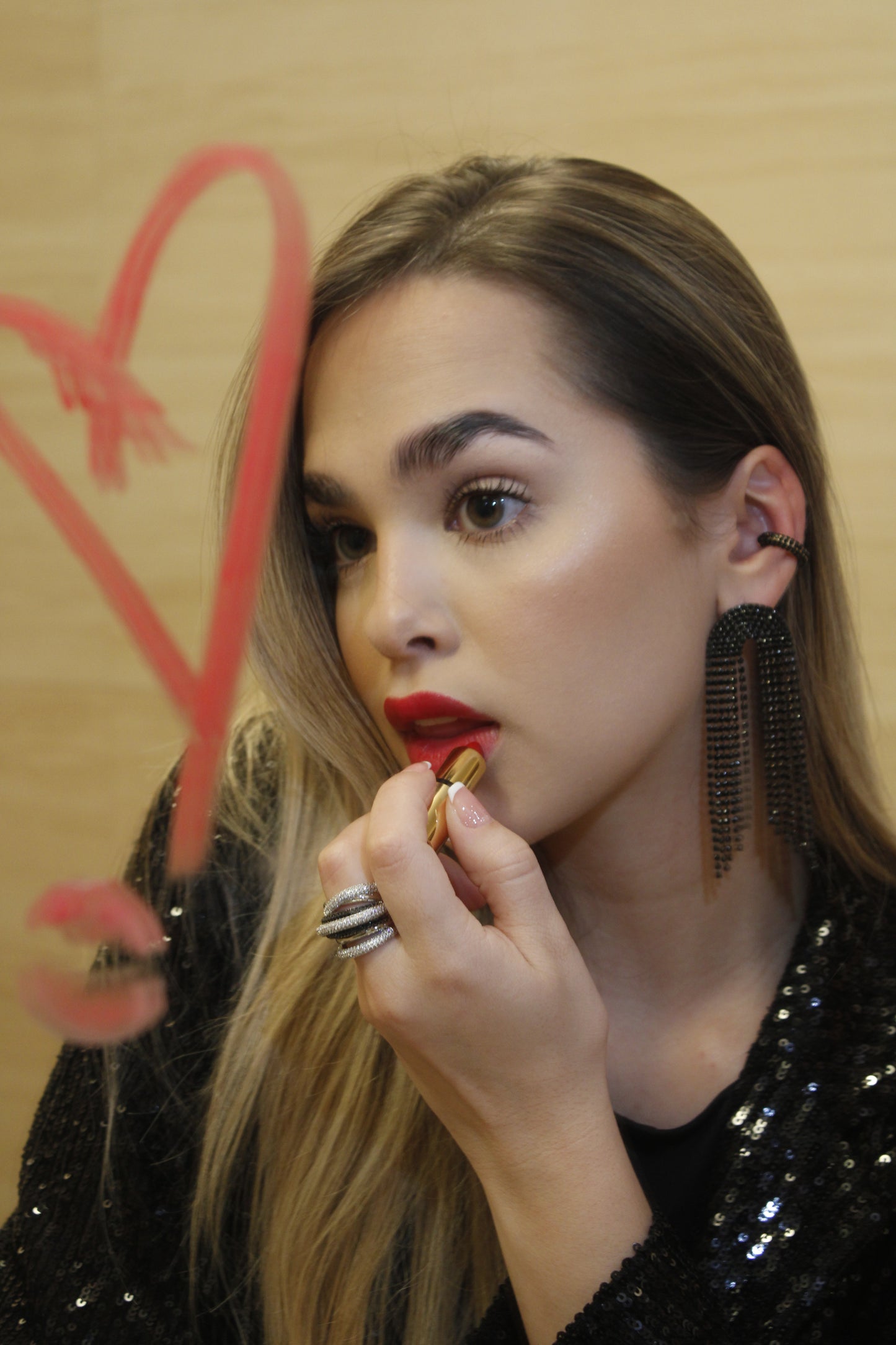 Anillo mil tiras - negro con plateado