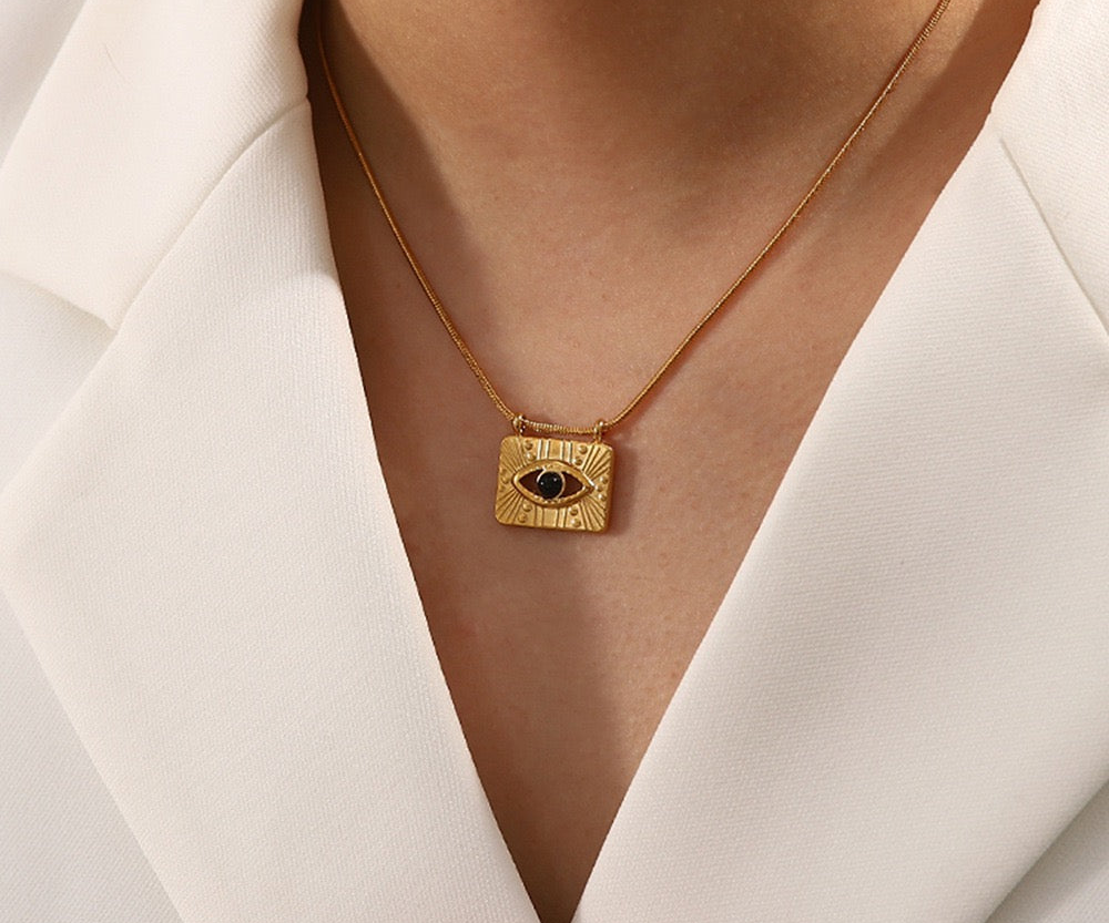 Evil Eye Placa dorada