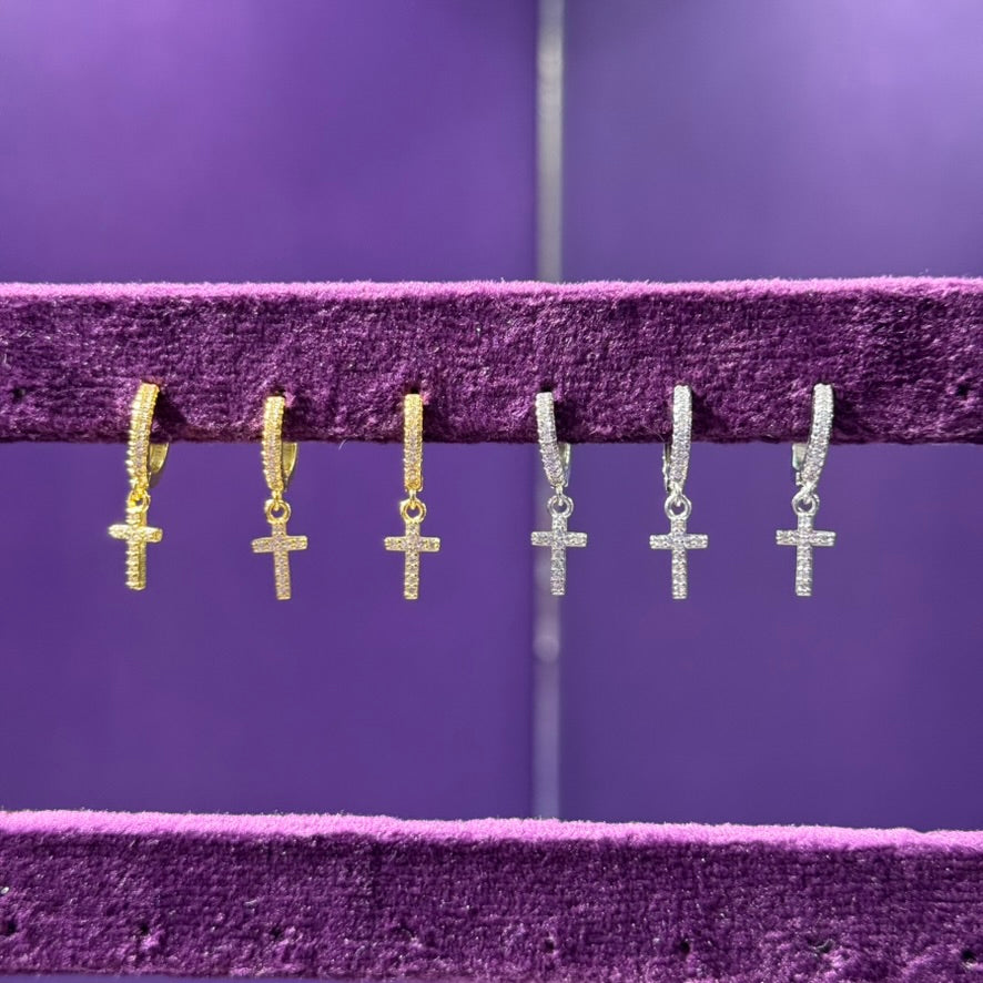 Zarcillos de cruz - solitario