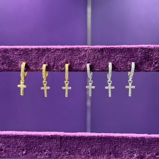 Zarcillos de cruz - solitario