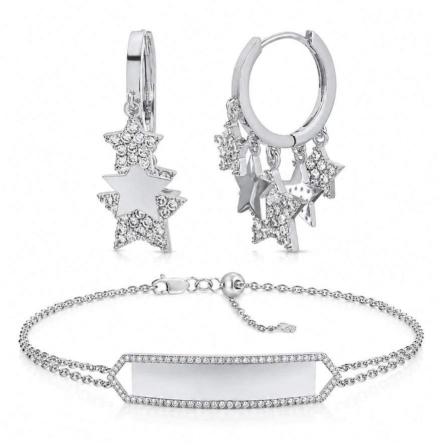 Set de pulsera personalizada y zarcillo Tiffa