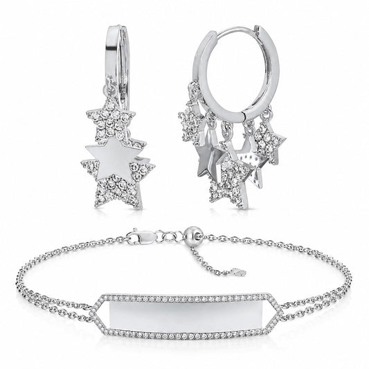 Set de pulsera personalizada y zarcillo Tiffa