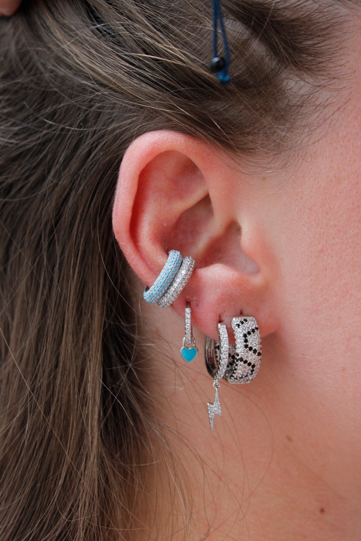 Ear cuff Alana - Dorado con verde