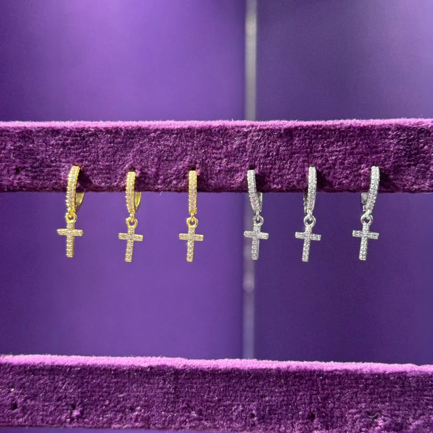 Zarcillos de cruz - solitario