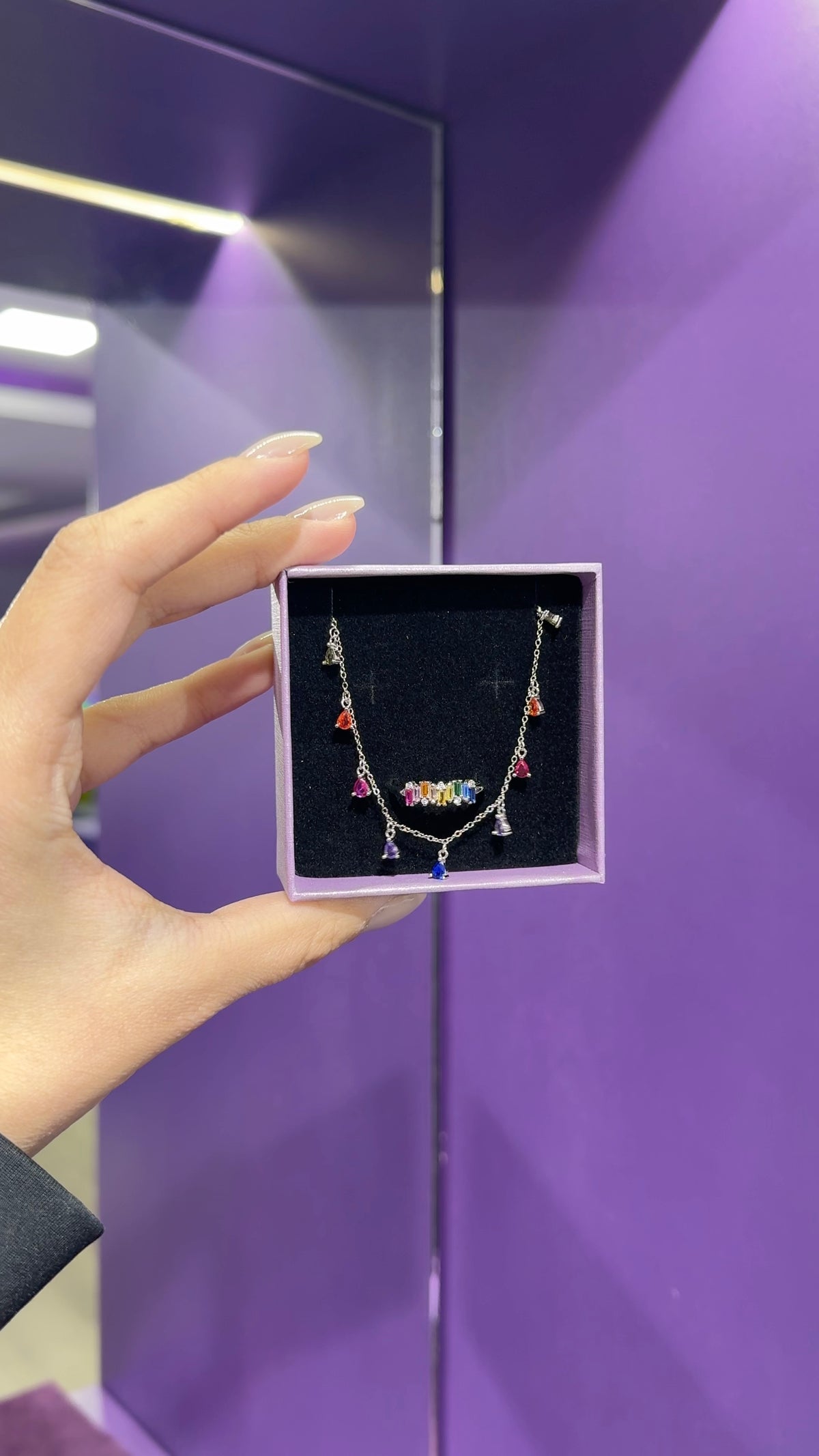 Collar Rainbow cristals - Plata de ley 925