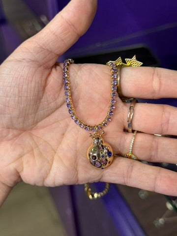 Cadena de tenis morada