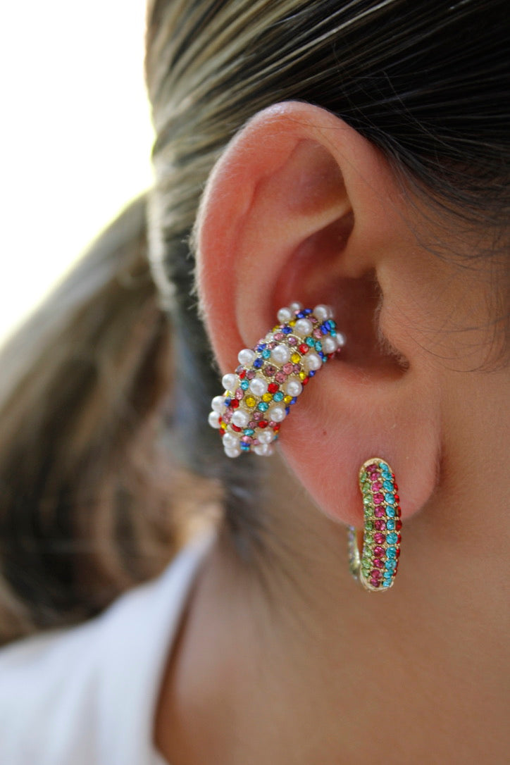 Ear cuff Cristina - Perlas con brillos