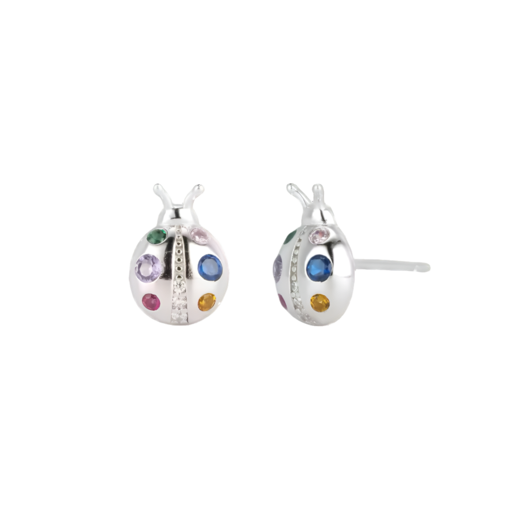 Stud de coquitos multicolor - Plata de Ley 925