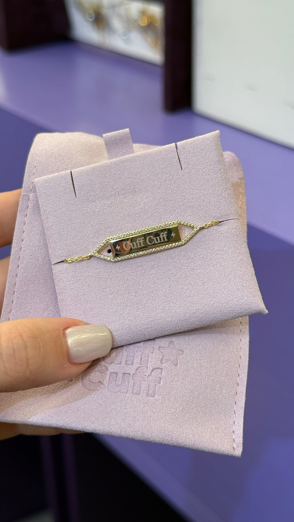Pulsera para grabar de plata de ley 925 con baño de oro
