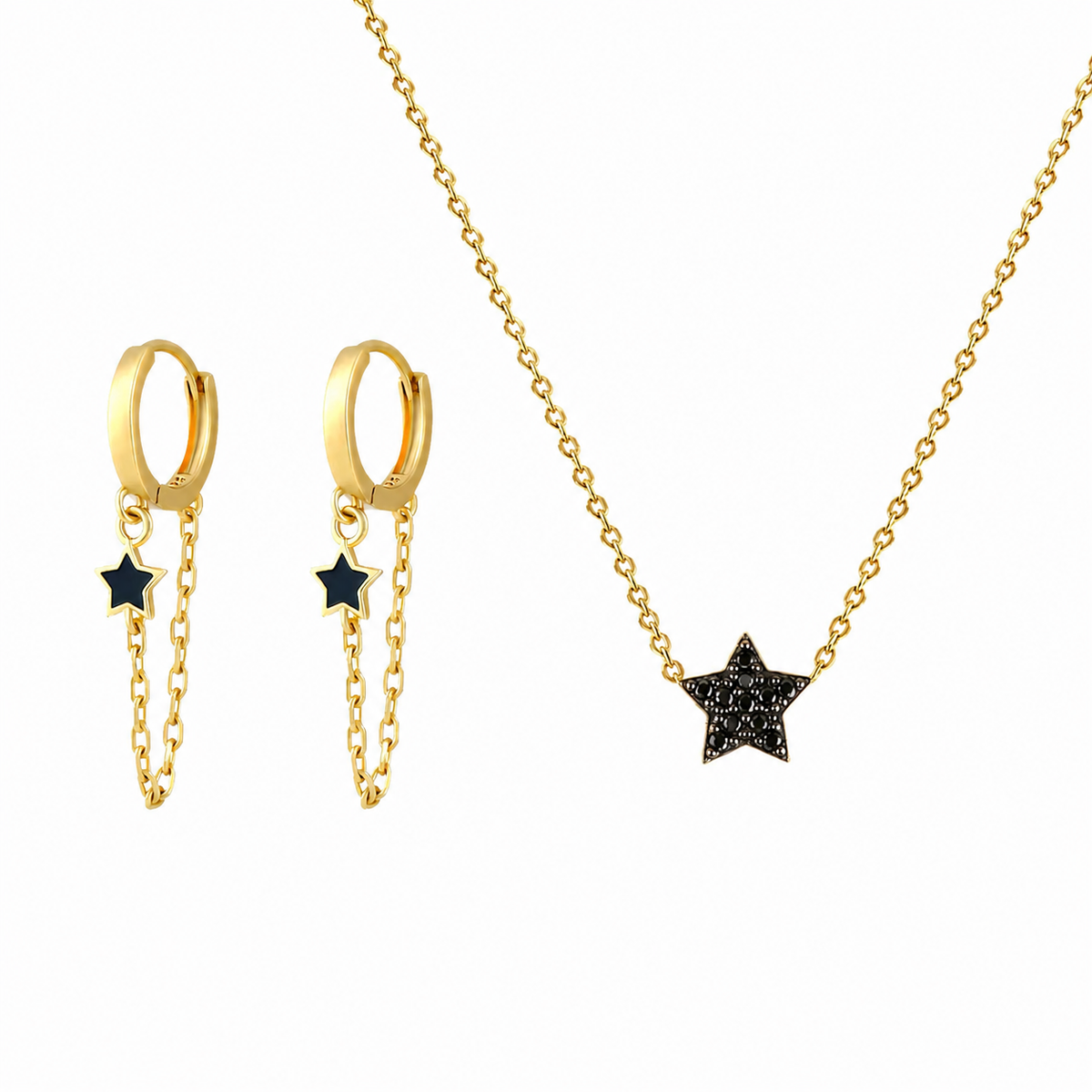 Set black star