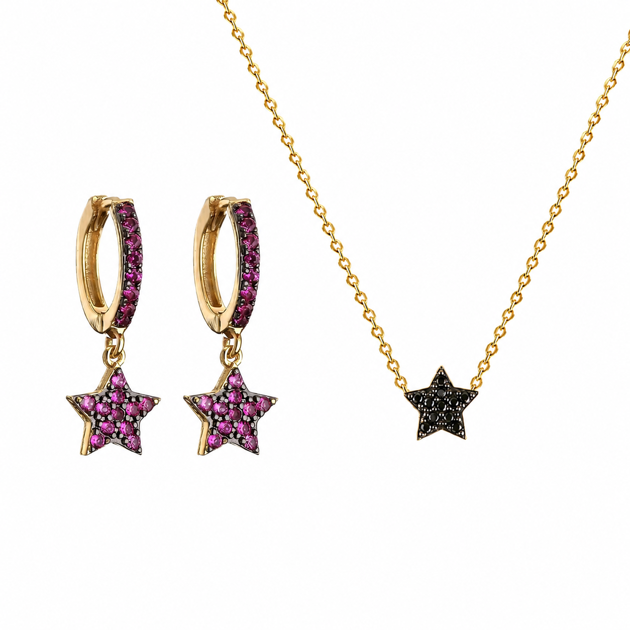 Set black star color block