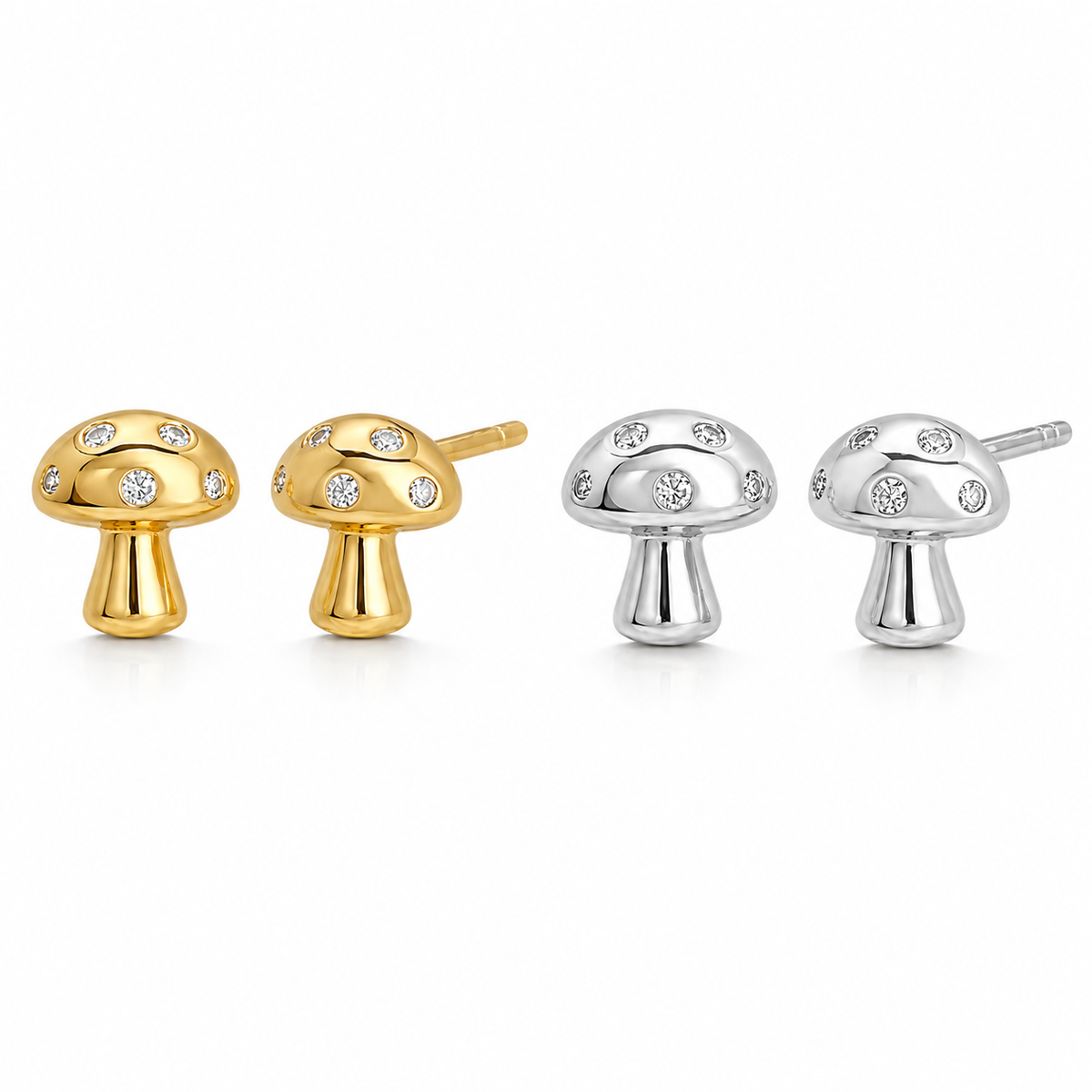 Stud de hongos - Plata de ley 925