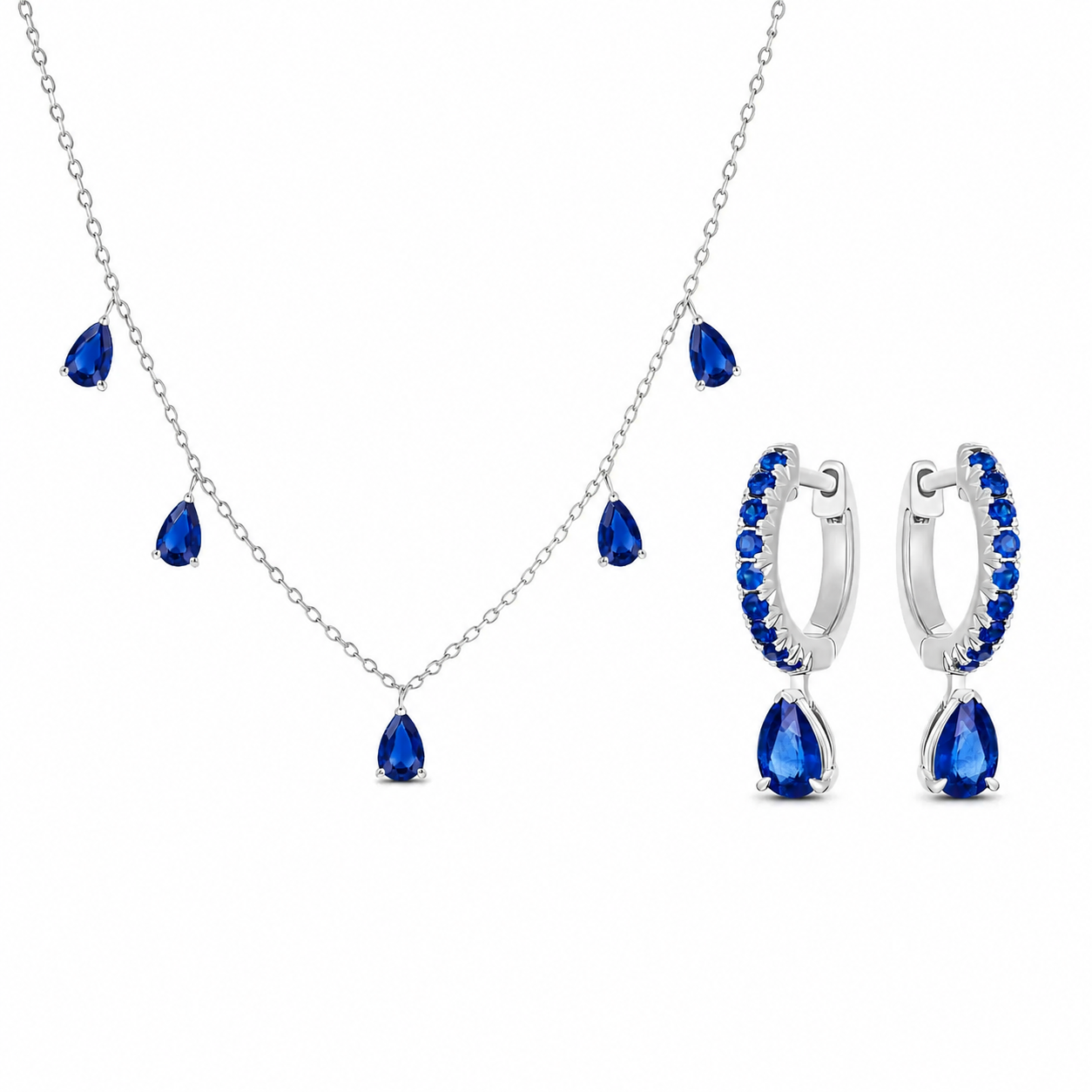 Set blue cristals - Plata de ley 925