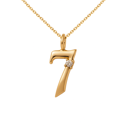 Collar con número 7 con brillo