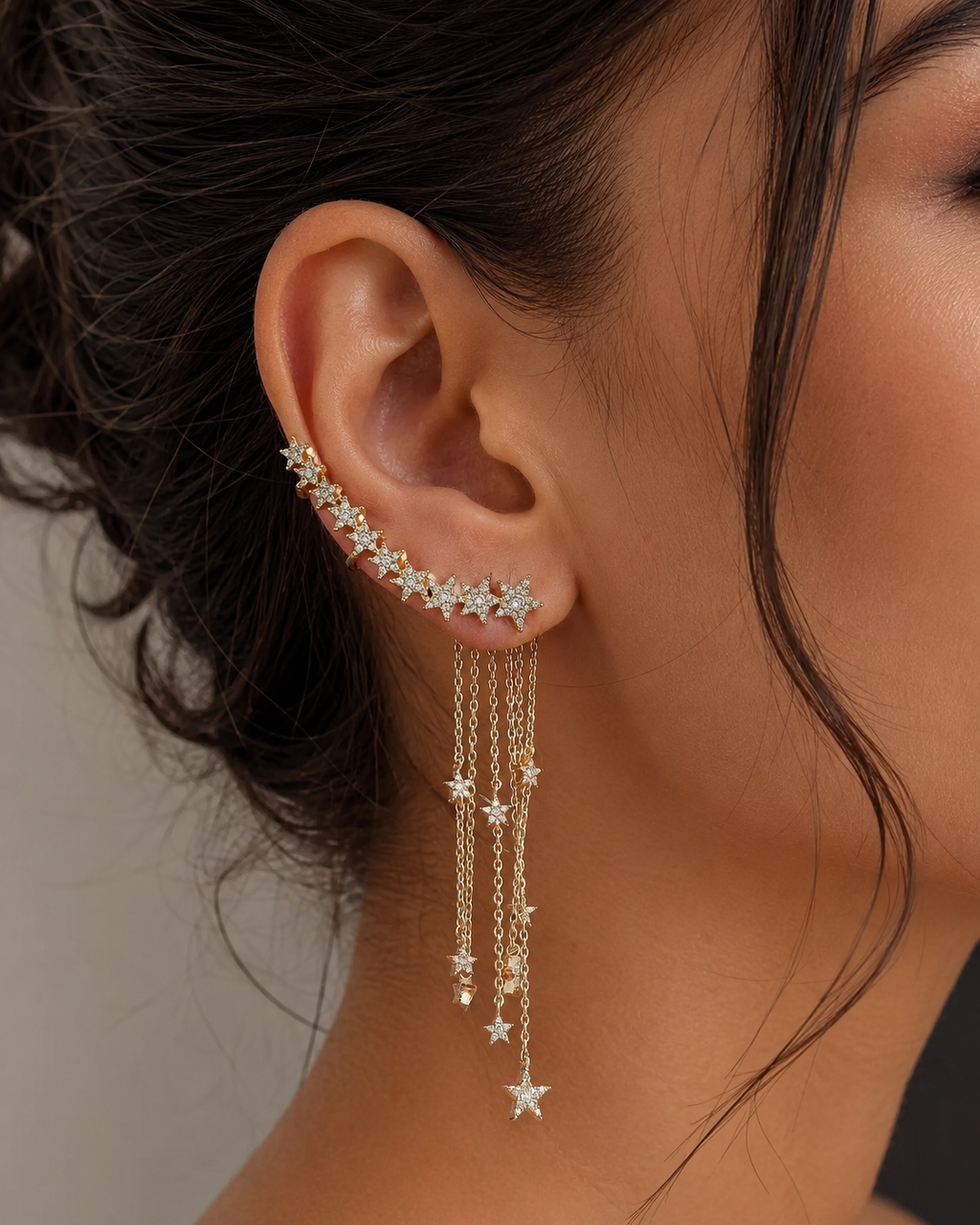 Starfall Ear Cuff - incluye el broche de flecos