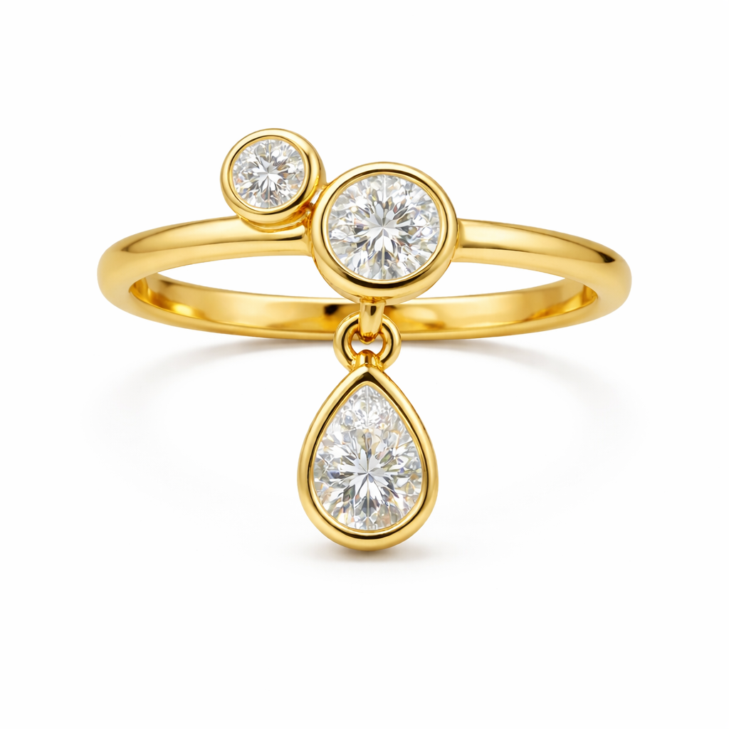 Anillo Doble Gota - Plata de ley 925