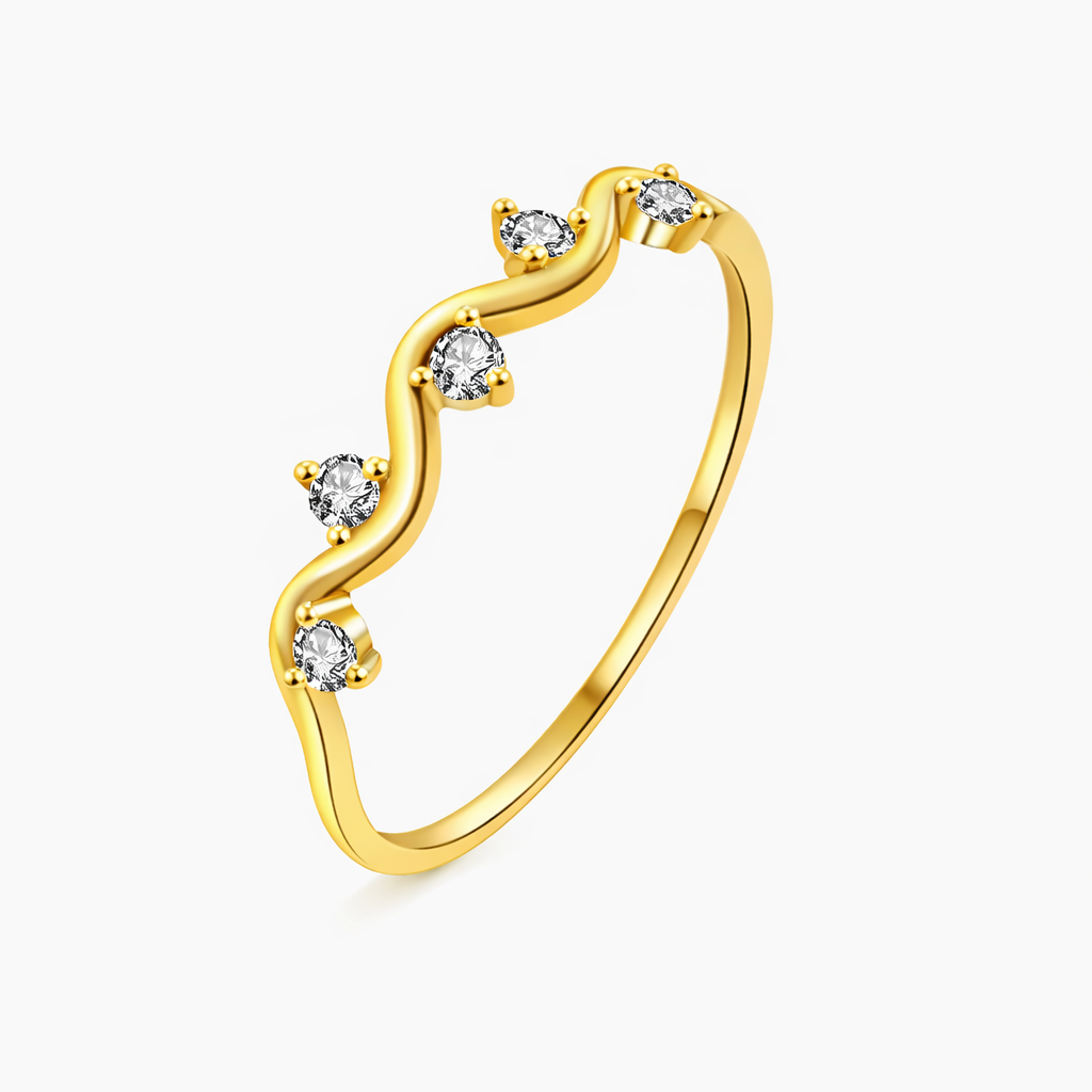 Diamond Wave Ring - Plata de Ley 925