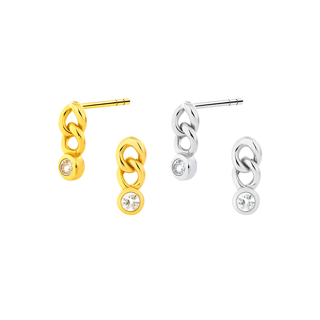 Stud de cadena - Plata de ley 925