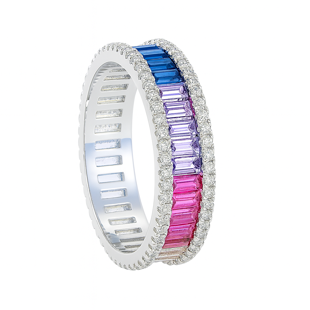 Anillo Clementina multicolor - Plata de ley 925