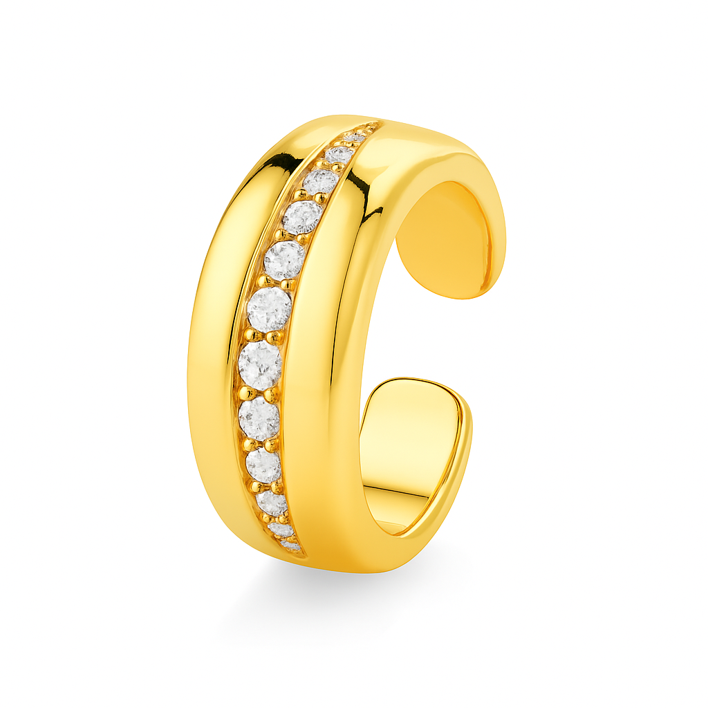 Ear cuff con brillos  - Plata de ley 925